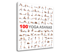 Motivacijska slika na platnu 100 Yoga asanas