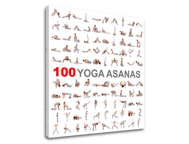 Motivacijska slika na platnu 100 Yoga asanas