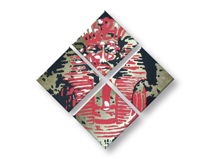 Ročno izdelana slika POP Art Tutan Chamon 4-delna 