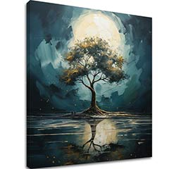 Sodobna stenska dekoracija Drevo lunine noči - PREMIUM ART