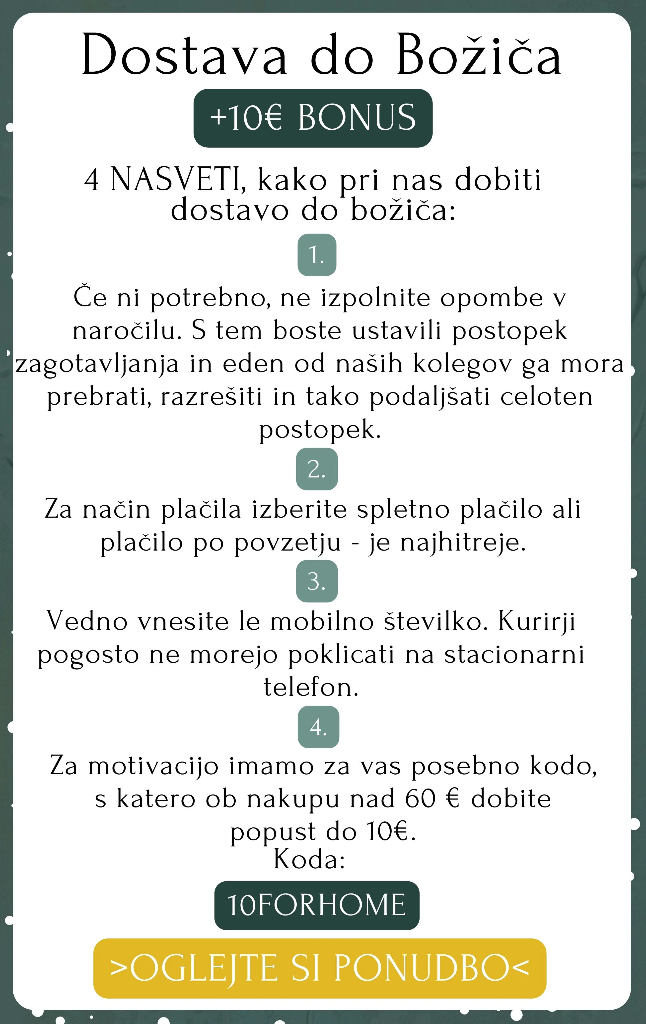 Dostava do božiča
