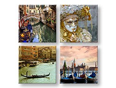 Slike na platnu Venezia 4 delne 60x60 cm XOBKOL01E42/24h
