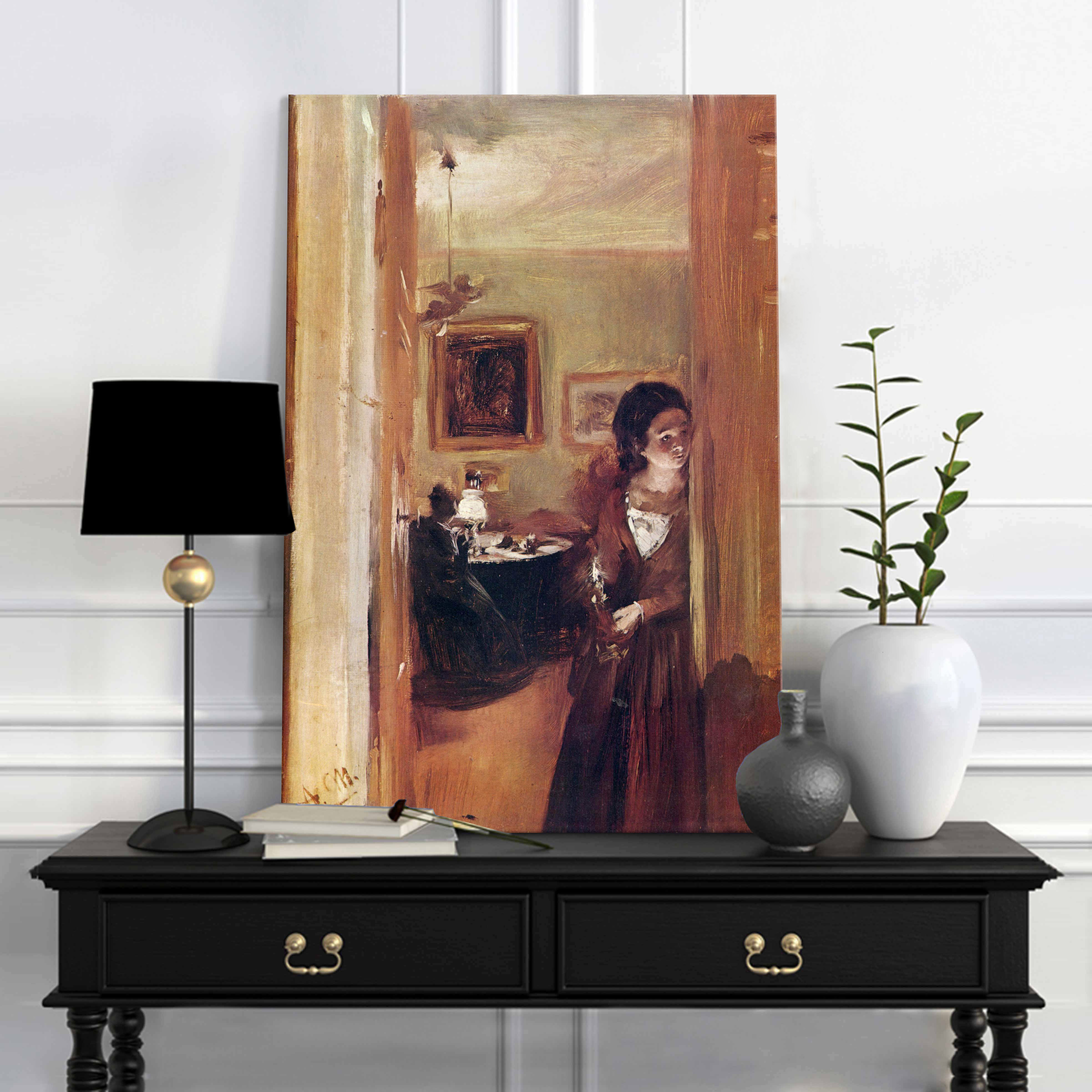 Slike na platnu Adolph Menzel - Living Room with the Artist's Sister