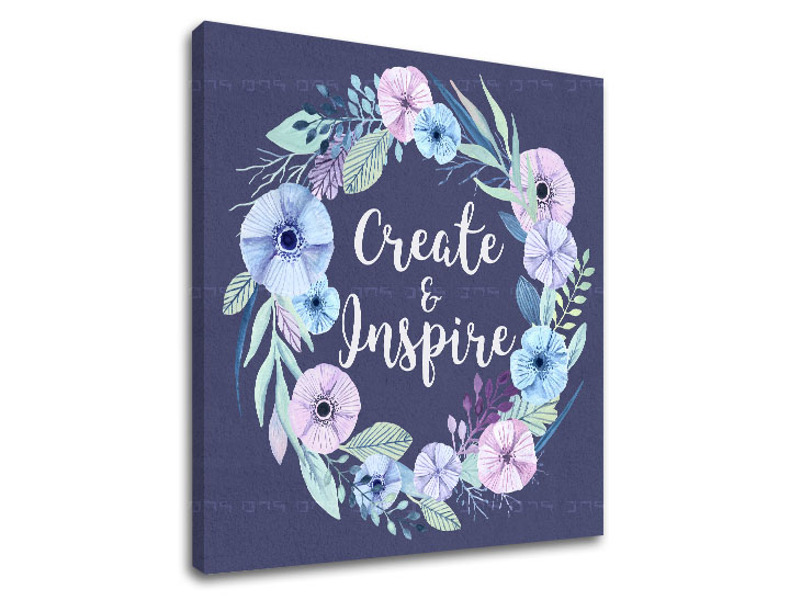 Slike na platnu z besedilom Create and Inspire