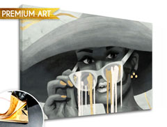 Slike na platnu PREMIUM ART - Ženska s klobukom