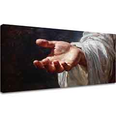 Božja roka | poslikano z akrilom in zlatimi lističi