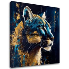 Dekorativna slika na platnu - PREMIUM ART - Silent Puma's Gaze | 100x100 cm