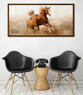 Slika na ogledalu Rjavi konji Mirrora 39 - 50x100 cm