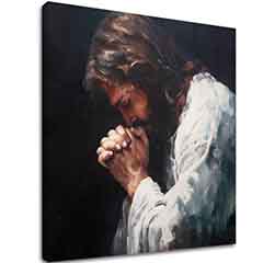 Jezus v molitvi | poslikano z akrilom in zlatimi lističi