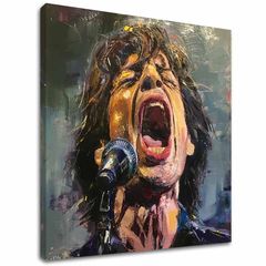Mick Jagger - Legenda na odru | 100% original akrilna poslikava 60x60 cm