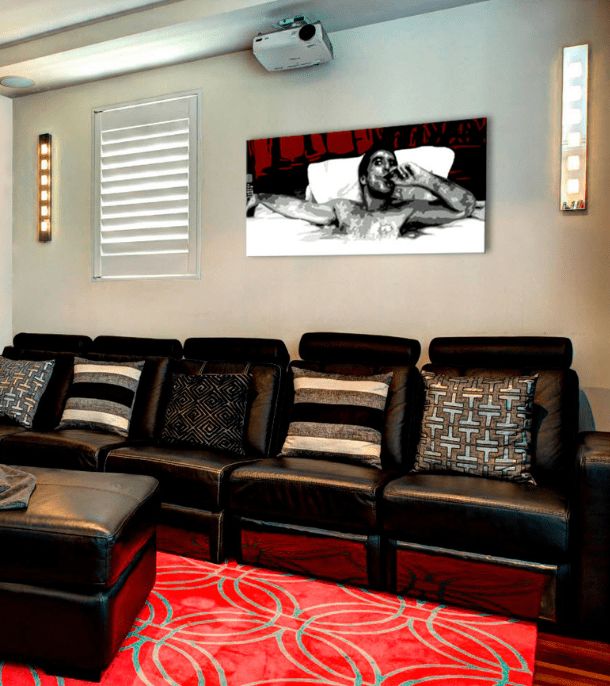 Največji gangsterji na platnu Scarface - Tony Montana s cigaro v bazenu 120x60 cm