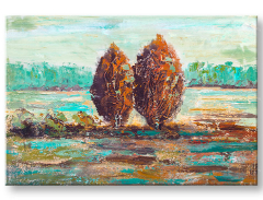 Naslikana slika na platnu PEJSAŽ 1-delna CFAZH5068E1 - 90x60 cm