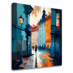 Oblikovalska dekoracija na platnu Praga v osrčju Evrope | 100x100 cm
