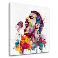 Oblikovanje dekoracije na platnu Ikonični upornik Freddie Mercury | 100x100 cm