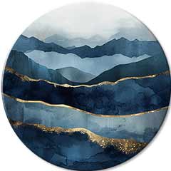 Okrogle slike z akrilom Abstraktni oceani | različne dimenzije