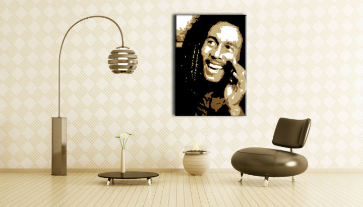 Ročno poslikana slika POP ART  BOB MARLEY  50x70 cm