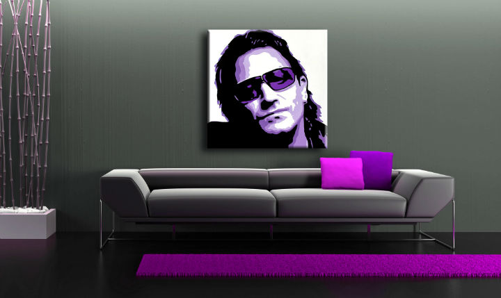 Ročno poslikana slika POP ART BONO-U2 100x100 cm