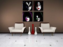 Ročno poslikana slika POP Art Kiss 100x100 cm