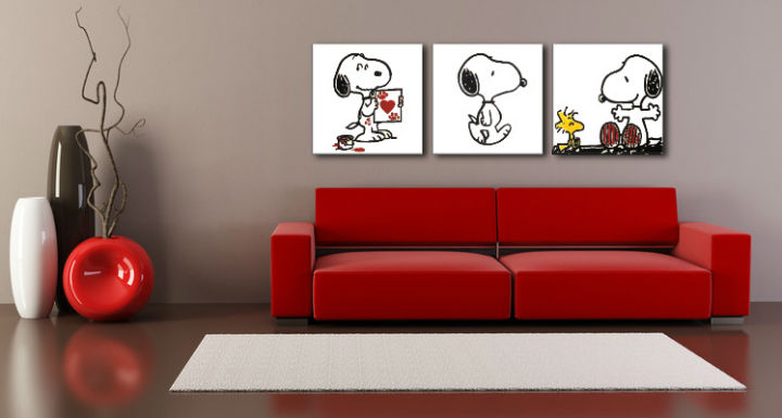 Ročno poslikana slika POP ART SNOOPY  150x50 cm