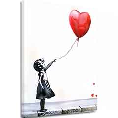 Slika HEART BALLOON GIRL | Italijansko platno