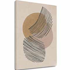 Slika na platnu Abstract Circles - Beige-Gold Design