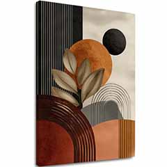 Slika na platnu Beige-brown Shapes - Geometric Motif