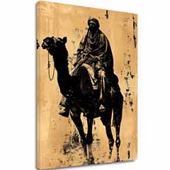 Slika na platnu Jezdec na konju - Vintage dekoracija