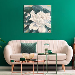 Slika na platnu KITTICA Z ZELENIMI LISTI 70x70 cm