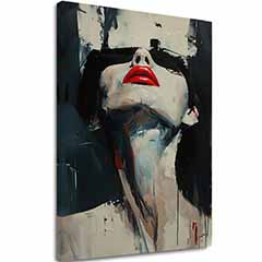 Slika na platnu Rdeče ustnice - Dramatično oblikovanje