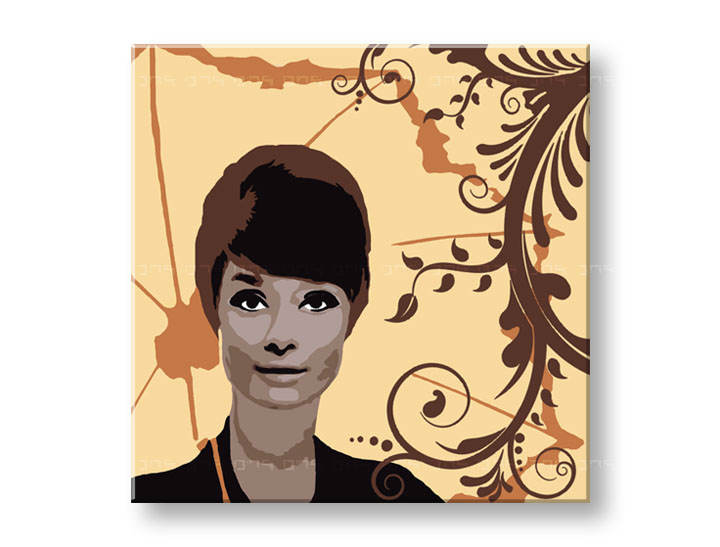 Ročno izdelana slika POP Art Audrey Hepburn 1-delna 