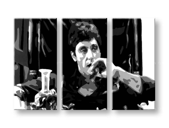 Ročno izdelana slika POP Art AL PACINO 3-delna 