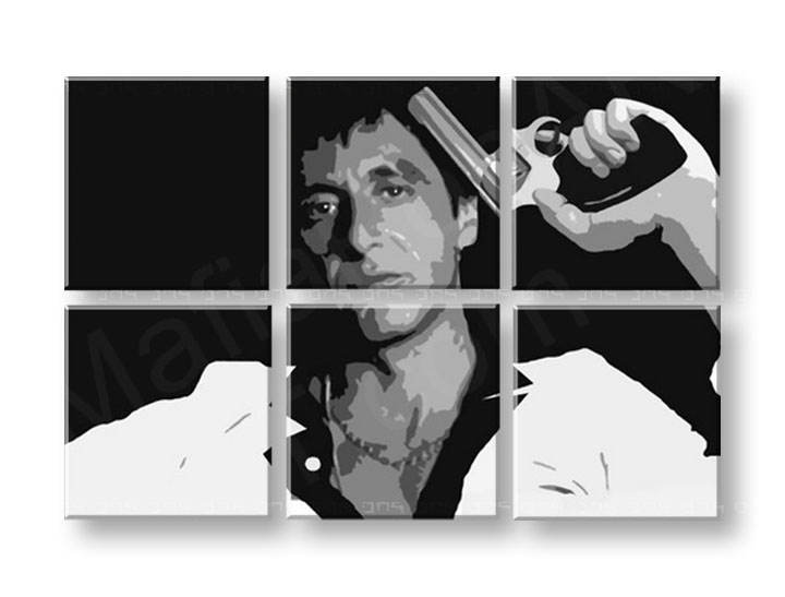 Ročno izdelana slika POP Art Scarface - AL PACINO 6-delna 