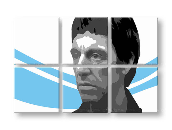 Ročno izdelana slika POP Art Scarface - AL PACINO 6-delna 