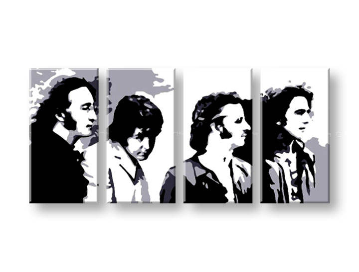 Ročno izdelana slika POP Art Beatles 4-delna