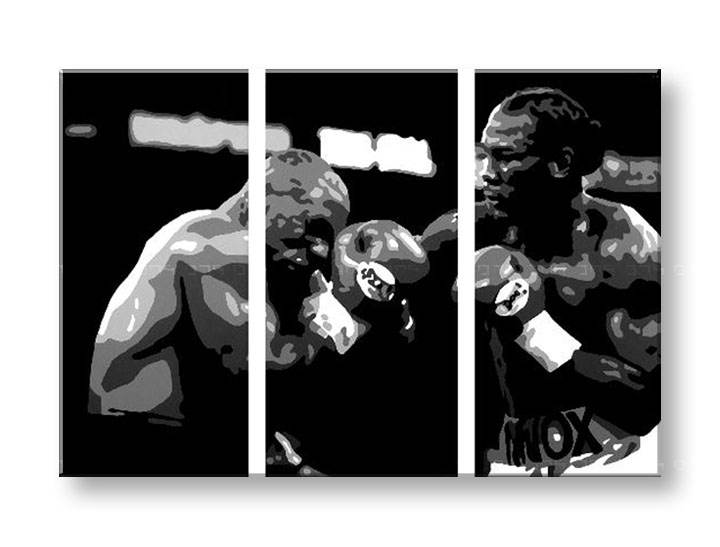 Ročno izdelana slika POP Art Tyson vs. Lewis 3-delna 