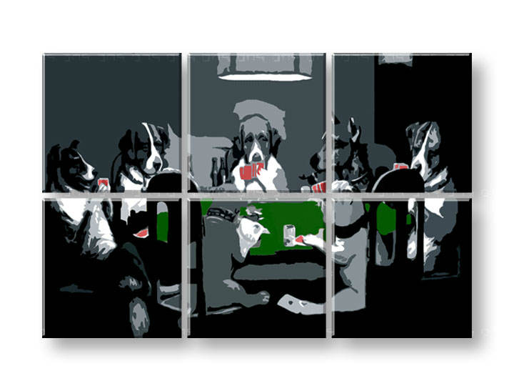 Ročno izdelana slika POP Art  DOGS 6-delna 