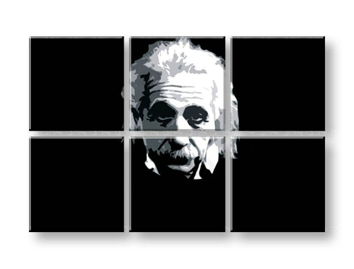 Ročno izdelana slika POP Art  Einstein 6-delna 