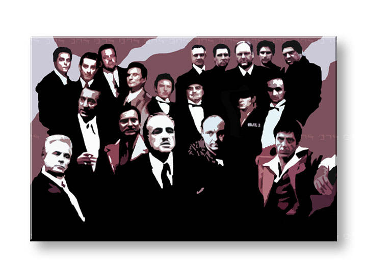 Ročno izdelana slika POP Art The MAFIA Family 2-delna