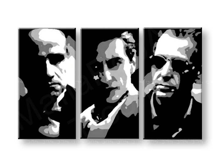 Ročno izdelana slika POP Art GODFATHER 3-delna 