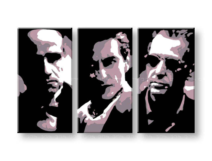 Ročno izdelana slika POP Art GODFATHER 3-delna 