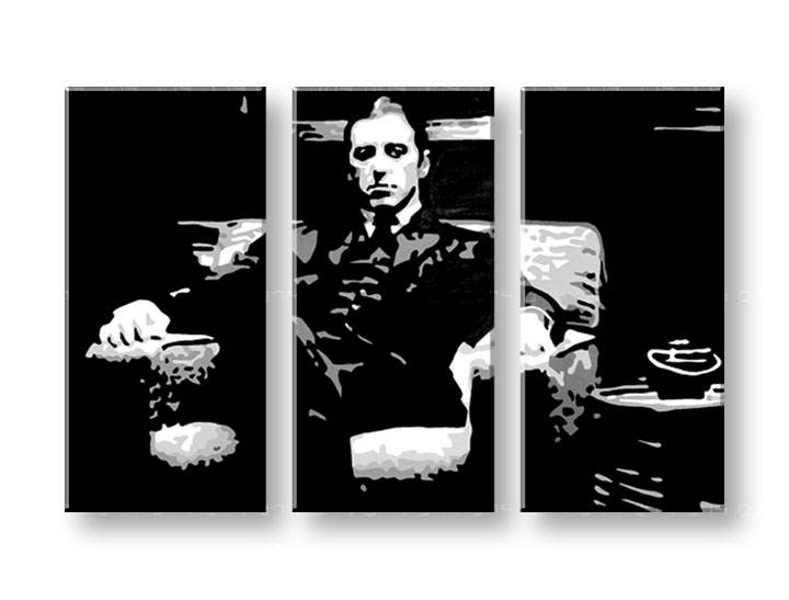 Ročno izdelana slika POP Art GODFATHER 3-delna 