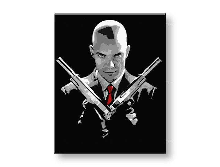 Ročno izdelana slika POP Art HITMAN