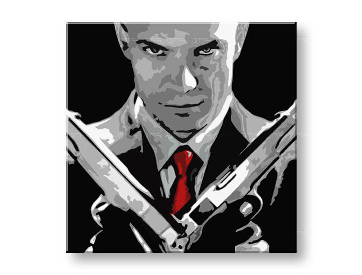 Ročno izdelana slika POP Art HITMAN 1-delna 