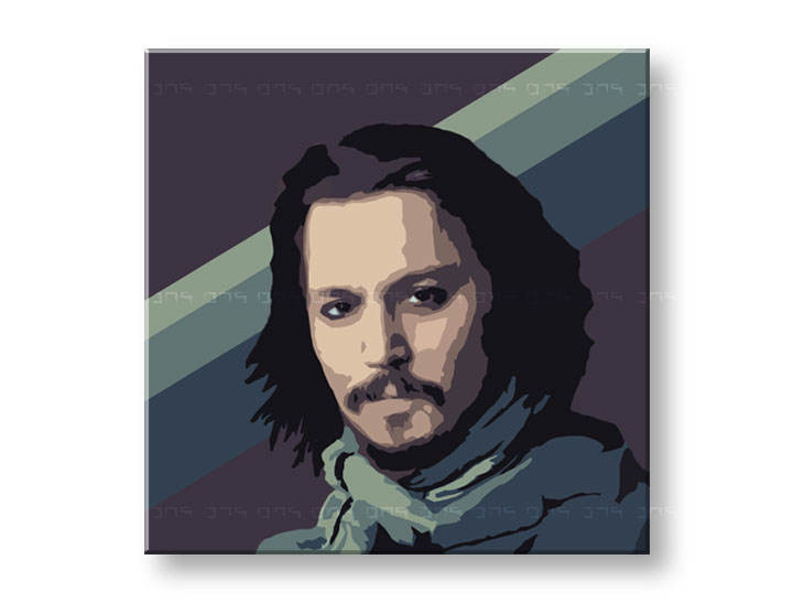 Ročno izdelana slika POP ART Johnny Depp 1-delna 