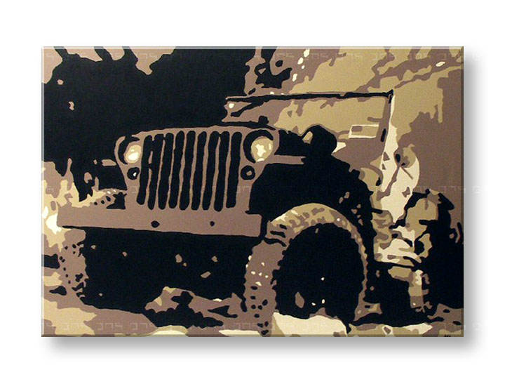 Ročno izdelana slika POP Art JEEP 1-delna 