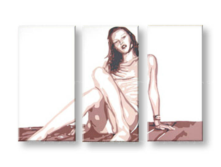 Ročno izdelana slika POP Art Kate Moss 3-delna 