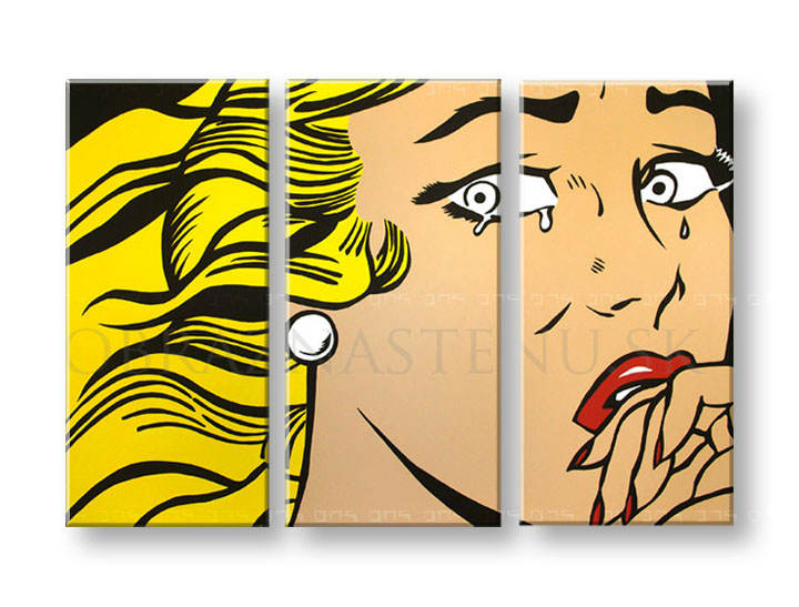 Ročno izdelana slika POP Art LICHTENSTEIN 3-delna 