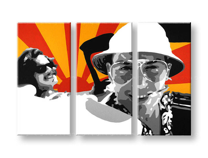 Ročno izdelana slika POP Art Fear and Loathing in Las Vegas 3-delna 