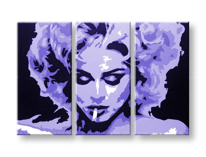 Ročno izdelana slika POP Art MADONNA 3-delna 