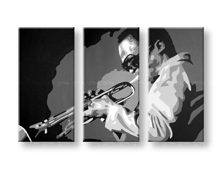 Ročno izdelana slika POP Art Miles Davis 3-delna 